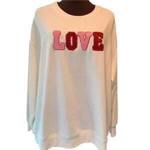 Love sweatshirt NWT Size 1X - Pink Sparkle